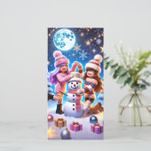 Robloxo's Tiener Meisjes Preppy Noob Kerstkaart (Staand voorkant)