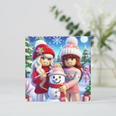 Robloxo's tienermeisjes  kerst Kaart (Staand voorkant)