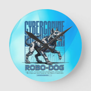 Robo Dog – Futuristische Cyber ​​Hond Ronde Klok