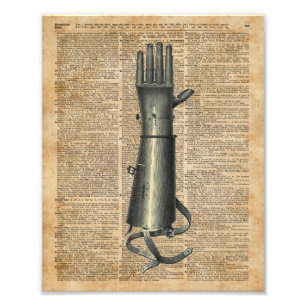 Robo Hand, Kunstmatige Arm Dictionary Art Foto Afdruk