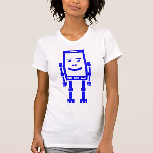 Robo Phone - Blauw T-shirt (Voorkant)