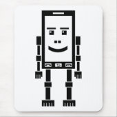 Robo Phone - Zwart op wit Muismat (Voorkant)