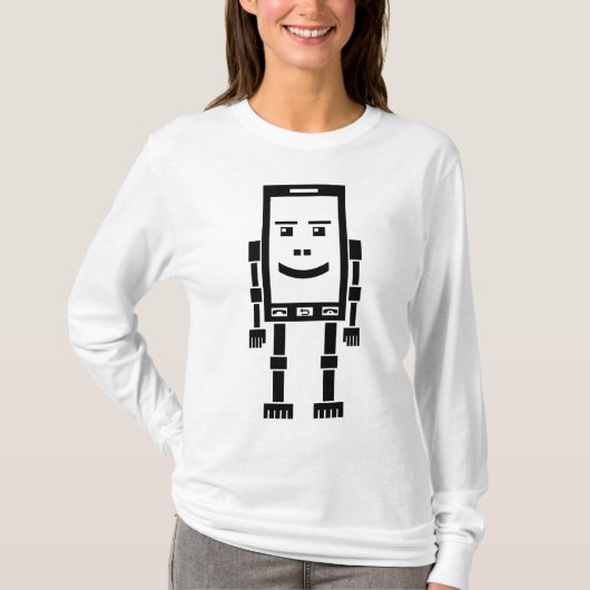Robo Phone - Zwart T-shirt (Voorkant)