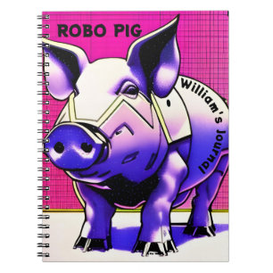 ROBO PIG Journal. bewerkbare tekst. Notitieboek