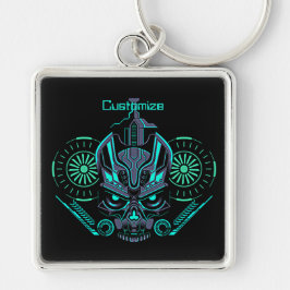 Robo Skull Round Sleutelhanger