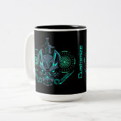 Robo Skull Tweekleurige Koffiemok (Voorkant links)