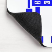 Robo-telefoon - Blauw op Wit Muismat (Hoek)