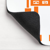 Robo-telefoon - Oranje op Wit Muismat (Hoek)