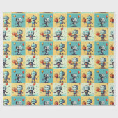 Robo Verjaardag Cadeaupapier (Vlak)