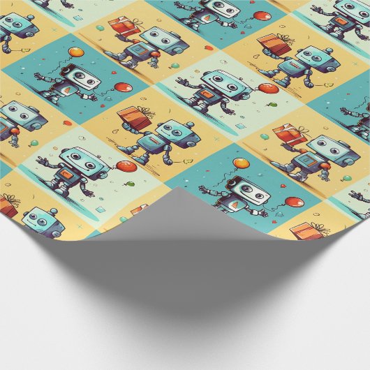 Robo Verjaardag Cadeaupapier (Hoek)