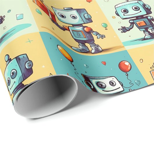 Robo Verjaardag Cadeaupapier (Rol Hoek)