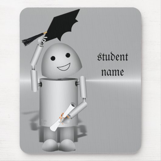 Robo-x9 Afstuderen - Petten weg in Viering Muismat (Voorkant)