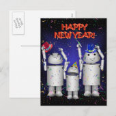 Robo-x9 & Familie vieren het Nieuwjaar! Feestdagenkaart (Voorkant / Achterkant)