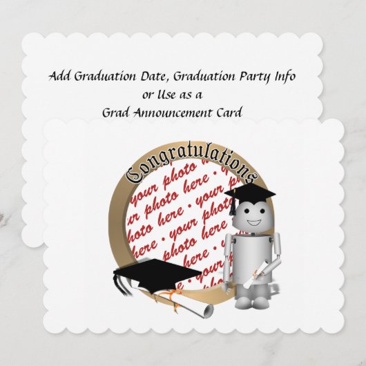 Robo-X9 Robot Afstuderen Foto Lijst Kaart (Voorkant / Achterkant)