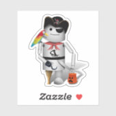Robo-x9 Robot Piraat Halloween Sticker (Vel)