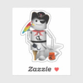 Robo-x9 Robot Pirate Halloween Sticker (Vel)