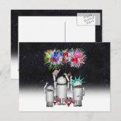 Robo-x9 viert de 4th of July Night Sky Briefkaart (Voorkant / Achterkant)