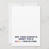 Robo Zwembad Feest Verjaardagsuitnodiging Kaart (Achterkant)