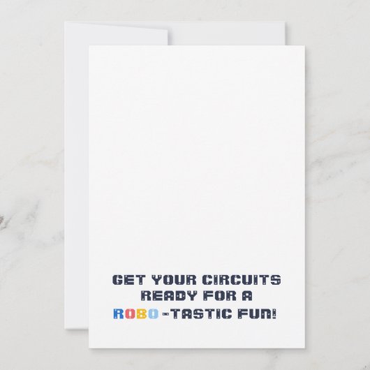 Robo Zwembad Feest Verjaardagsuitnodiging Kaart (Achterkant)