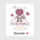 Robomeisje Sticker (Vel)