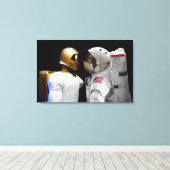 Robonaut 2, een handige, humanoïde astronaut hel 3 canvas afdruk (Insitu (Houten vloer))