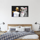 Robonaut 2, een handige, humanoïde astronaut hel 3 canvas afdruk (Insitu (Slaapkamer))