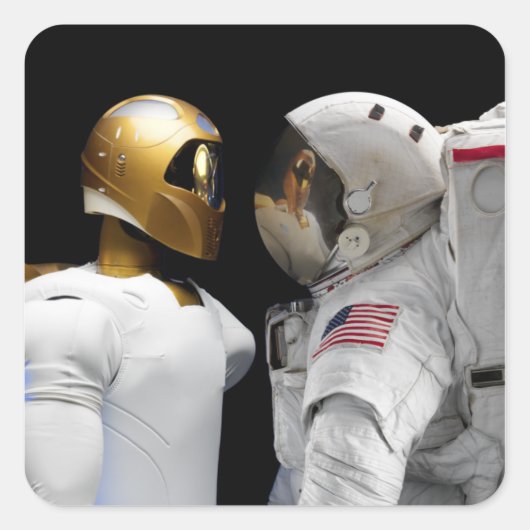Robonaut 2, een handige, humanoïde astronaut hel 3 vierkante sticker (Voorkant)