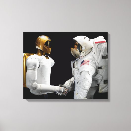 Robonaut 2, een handige, humanoïde astronaut hel 4 canvas afdruk (Voorkant)