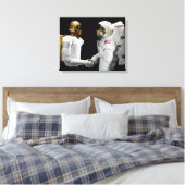 Robonaut 2, een handige, humanoïde astronaut hel 4 canvas afdruk (Insitu (Slaapkamer))