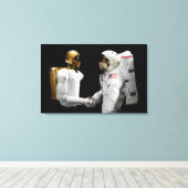 Robonaut 2, een handige, humanoïde astronaut hel 4 canvas afdruk (Insitu (Houten vloer))