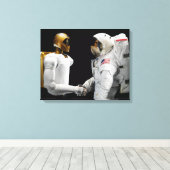 Robonaut 2, een handige, humanoïde astronaut hel 4 canvas afdruk (Insitu (Houten vloer))