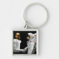 Robonaut 2, een handige, humanoïde astronaut hel 4