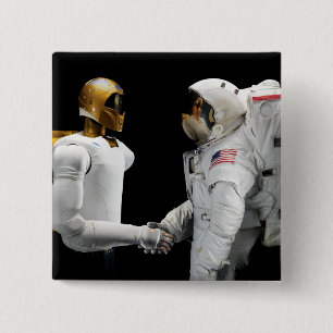 Robonaut 2, een handige, humanoïde astronaut hel 4 vierkante button 5,1 cm