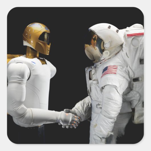 Robonaut 2, een handige, humanoïde astronaut hel 4 vierkante sticker (Voorkant)