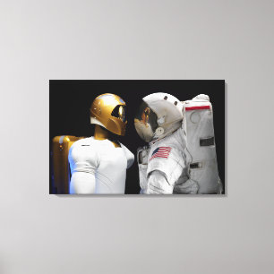 Robonaut 2, een handige, humanoïde astronaut hel canvas afdruk