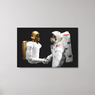 Robonaut 2, een handige, humanoïde astronaut hel  canvas afdruk