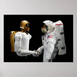 Robonaut 2, een handige, humanoïde astronaut hel  poster
