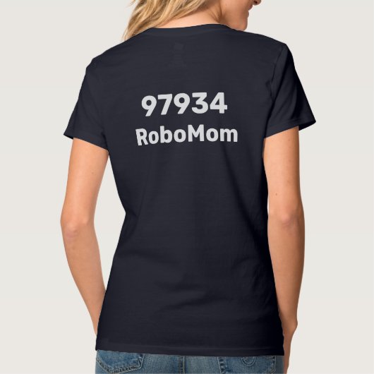 RoboPanther RoboMom T-shirt met V-hals voor dames (Achterkant)