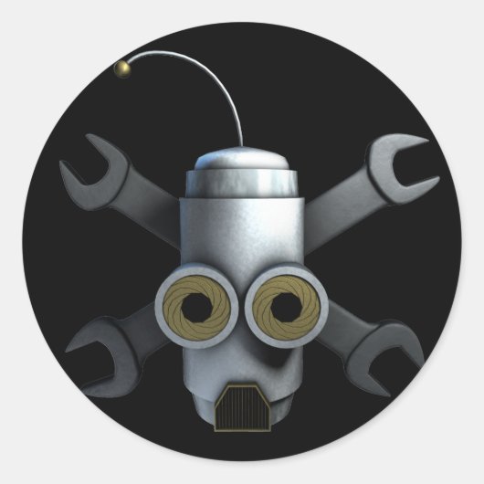 RoboPirates Ronde Sticker (Voorkant)