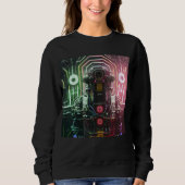 Robot 1 dames zwart sweatshirt (Voorkant)