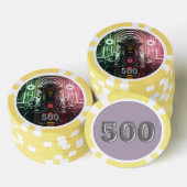 Robot 1 gele 500 gestreepte pokerchip (Opstapeling)
