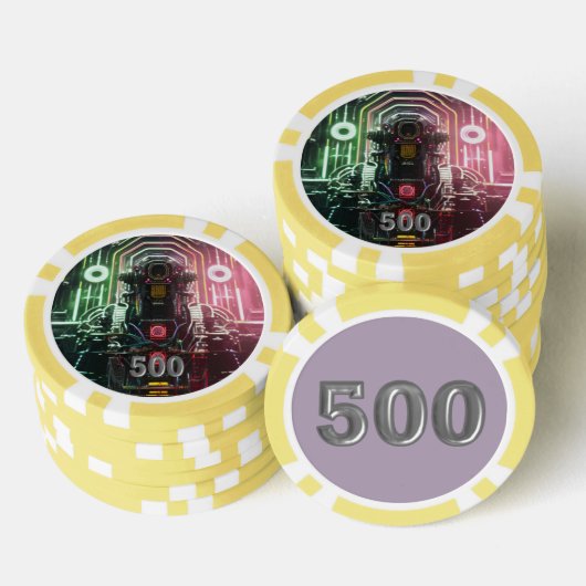 Robot 1 gele 500 gestreepte pokerchip (Opstapeling)