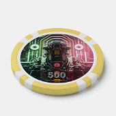 Robot 1 gele 500 gestreepte pokerchip (Enkel)