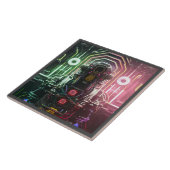 Robot 1 grote keramische tegel tegeltje (Zijkant)