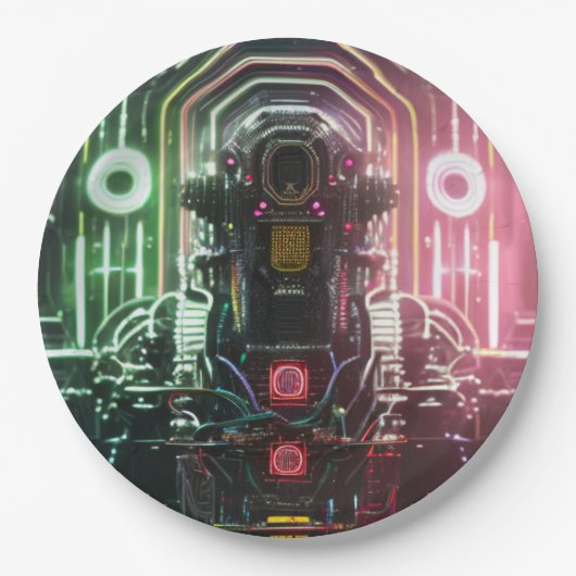 Robot 1 grote papieren borden papieren bordje (Voorkant)