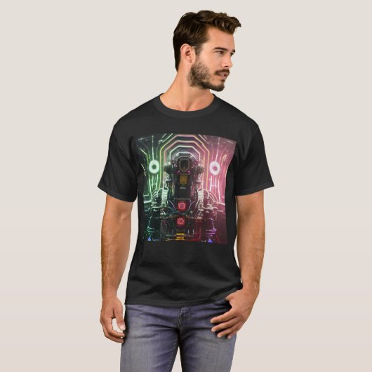 Robot 1 man zwart T-shirt (Voorkant volledig)