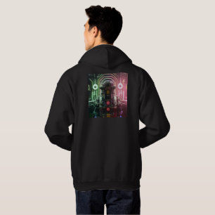 Robot 1 mannen zwart sweatshirt met capuchon