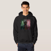 Robot 1 mannen zwart sweatshirt met capuchon (Voorkant volledig)
