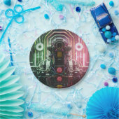 Robot 1 papieren borden bordje (Feest)