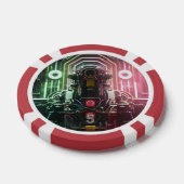 Robot 1 rood 5 gestreepte pokerchip (Enkel)